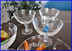 Bubbles cristal Saint Louis. 6 coupes / coupelles sur pied. Carton d'origine