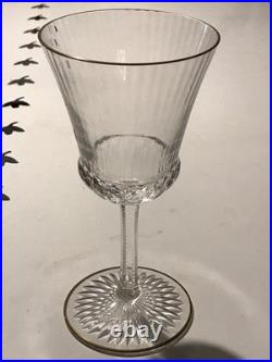 CRISTAL DE ST LOUIS 6 GRANDS VERRES À EAU MODÈLE APOLLO LISERET OR lot 2