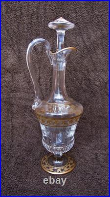 CRISTAL SAINT LOUIS CARAFE-THISTLE. Modèle Callot Cristal Doré à Vin 38,5 cm CRISTAL SAINT LOUIS CARAFE-THISTLE. Modèle Callot Cristal Doré à Vin 38,5 cm