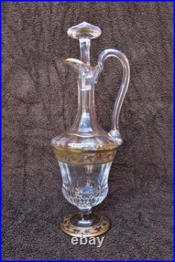 CRISTAL SAINT LOUIS CARAFE-THISTLE. Modèle Callot Cristal Doré à Vin 38,5 cm CRISTAL SAINT LOUIS CARAFE-THISTLE. Modèle Callot Cristal Doré à Vin 38,5 cm