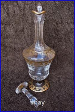 CRISTAL SAINT LOUIS CARAFE-THISTLE. Modèle Callot Cristal Doré à Vin 38,5 cm