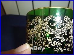 Cristal Saint Louis Goblet Vert Decor Or