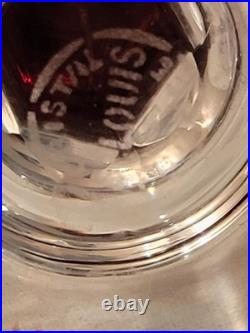 CRISTAL ST LOUIS 6 ANCIENS GRANDS VERRES À VIN COULEUR H 20 cm