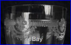 CRISTAL de SAINT LOUIS 6 verres à vin en cristal gravé, modèle MANON 16,8cm
