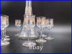 Carafe 8 verres cristal verre gravé dorure Napoléon III XIXè Baccarat St Louis