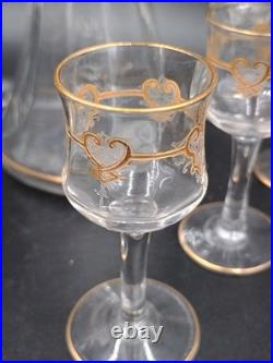 Carafe 8 verres cristal verre gravé dorure Napoléon III XIXè Baccarat St Louis