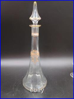 Carafe 8 verres cristal verre gravé dorure Napoléon III XIXè Baccarat St Louis
