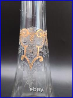 Carafe 8 verres cristal verre gravé dorure Napoléon III XIXè Baccarat St Louis