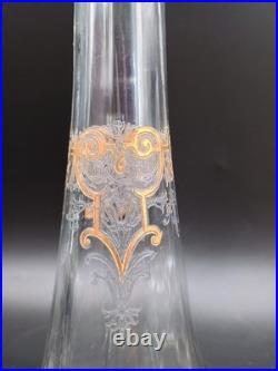 Carafe 8 verres cristal verre gravé dorure Napoléon III XIXè Baccarat St Louis