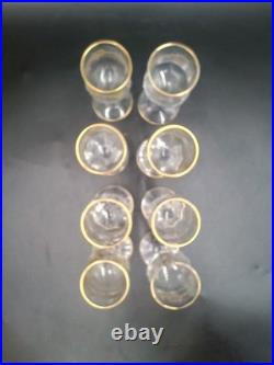 Carafe 8 verres cristal verre gravé dorure Napoléon III XIXè Baccarat St Louis