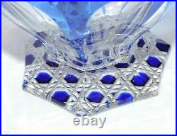 Carafe En Cristal Couleur Bleu De Baccarat Ou St Louis Bleu Pierreries Diamant