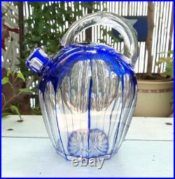 Carafe à liqueur Cristal Saint Louis overlay bleu Carafe à liqueur Cristal Saint Louis overlay bleu