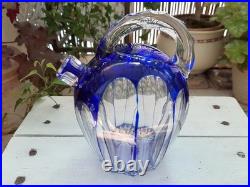 Carafe à liqueur Cristal Saint Louis overlay bleu Carafe à liqueur Cristal Saint Louis overlay bleu