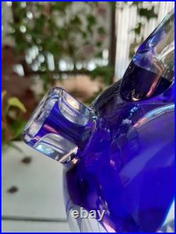 Carafe à liqueur Cristal Saint Louis overlay bleu