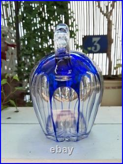 Carafe à liqueur Cristal Saint Louis overlay bleu Carafe à liqueur Cristal Saint Louis overlay bleu
