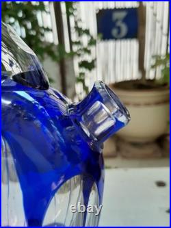 Carafe à liqueur Cristal Saint Louis overlay bleu Carafe à liqueur Cristal Saint Louis overlay bleu