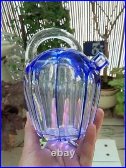 Carafe à liqueur Cristal Saint Louis overlay bleu