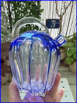 Carafe à liqueur Cristal Saint Louis overlay bleu