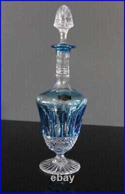 Carafe à liqueur en cristal de saint louis bleue turquoise