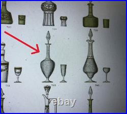 Carafe à liqueurs en cristal dégagé à l'acide SAINT LOUIS dorure Service 27,5 cm