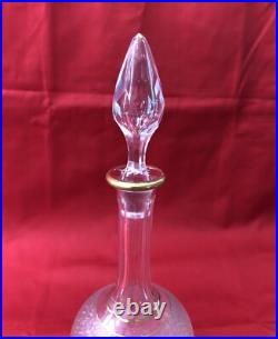 Carafe à liqueurs en cristal dégagé à l'acide SAINT LOUIS dorure Service 27,5 cm