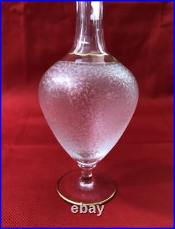 Carafe à liqueurs en cristal dégagé à l'acide SAINT LOUIS dorure Service 27,5 cm