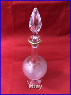 Carafe à liqueurs en cristal dégagé à l'acide SAINT LOUIS dorure Service 27,5 cm