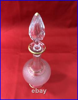 Carafe à liqueurs en cristal dégagé à l'acide SAINT LOUIS dorure Service 27,5 cm