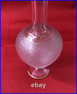 Carafe à liqueurs en cristal dégagé à l'acide SAINT LOUIS dorure Service 27,5 cm