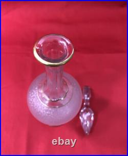 Carafe à liqueurs en cristal dégagé à l'acide SAINT LOUIS dorure Service 27,5 cm