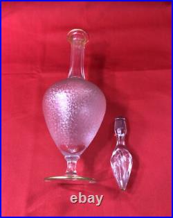 Carafe à liqueurs en cristal dégagé à l'acide SAINT LOUIS dorure Service 27,5 cm