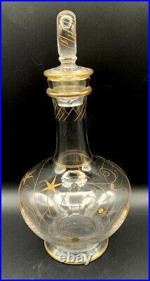 Carafe ancienne cristal art nouveau vers 1890-1900-gravé-doré-baccarat-st louis