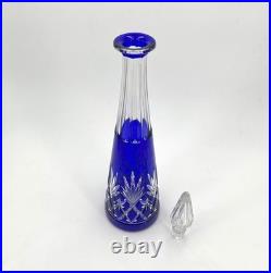 Carafe en cristal doublé SAINT LOUIS couleur BLEUE modèle MASSENET 41,5 cm