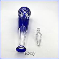 Carafe en cristal doublé SAINT LOUIS couleur BLEUE modèle MASSENET 41,5 cm