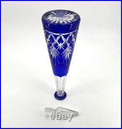 Carafe en cristal doublé SAINT LOUIS couleur BLEUE modèle MASSENET 41,5 cm
