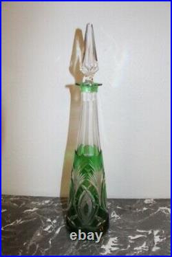 Carafe en cristal doublé vert saint louis