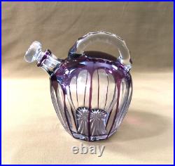 Carafe melon cristal overlay SAINT LOUIS doublé AMETHYSTE modèle BEAUFORT 17 cm