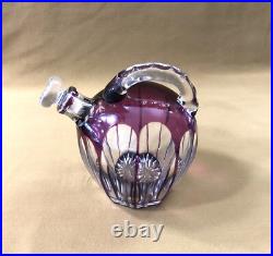 Carafe melon cristal overlay SAINT LOUIS doublé AMETHYSTE modèle BEAUFORT 17 cm