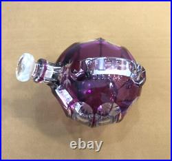 Carafe melon cristal overlay SAINT LOUIS doublé AMETHYSTE modèle BEAUFORT 17 cm