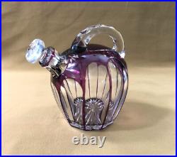 Carafe melon cristal overlay SAINT LOUIS doublé AMETHYSTE modèle BEAUFORT 17 cm