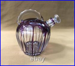 Carafe melon cristal overlay SAINT LOUIS doublé AMETHYSTE modèle BEAUFORT 17 cm