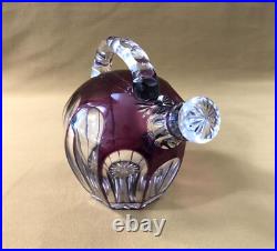 Carafe melon cristal overlay SAINT LOUIS doublé AMETHYSTE modèle BEAUFORT 17 cm