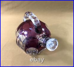 Carafe melon cristal overlay SAINT LOUIS doublé AMETHYSTE modèle BEAUFORT 17 cm