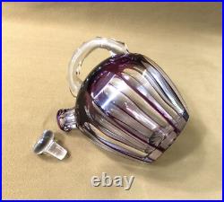 Carafe melon cristal overlay SAINT LOUIS doublé AMETHYSTE modèle BEAUFORT 17 cm