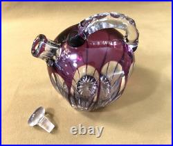 Carafe melon cristal overlay SAINT LOUIS doublé AMETHYSTE modèle BEAUFORT 17 cm