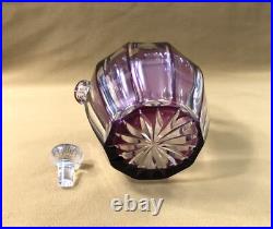 Carafe melon cristal overlay SAINT LOUIS doublé AMETHYSTE modèle BEAUFORT 17 cm