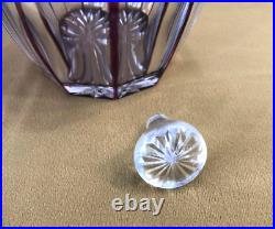 Carafe melon cristal overlay SAINT LOUIS doublé AMETHYSTE modèle BEAUFORT 17 cm