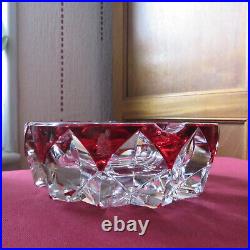 Cendrier en cristal de saint louis de couleur rouge Ø 15 cm