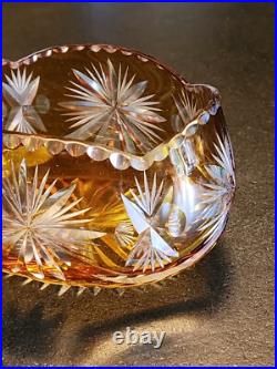 Coupe Cristal Taillé Doublée St Louis Baccarat Vsl Art Deco 1950