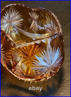Coupe Cristal Taillé Doublée St Louis Baccarat Vsl Art Deco 1950
